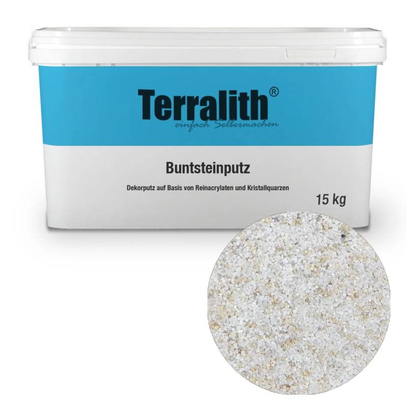 Terralith Buntsteinputz Mosaikputz 2mm -15 kg- BSP98 Weiss Beige von Terralith