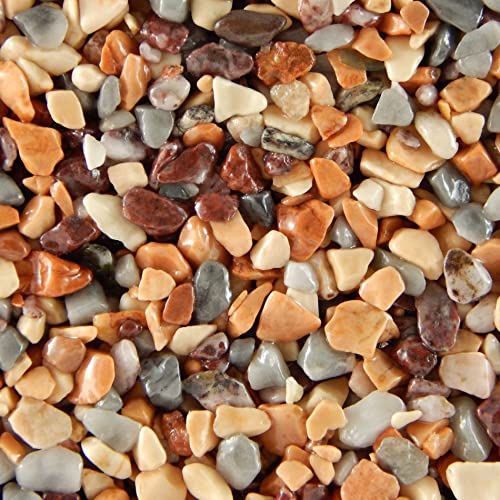 Terralith Steinteppich Marmor Komplett-Set für 1qm - Körnung: fein - 2-4mm mit Polyurethan Bindemittel - für Außen in rot-gelb (colorato tre) von Terralith