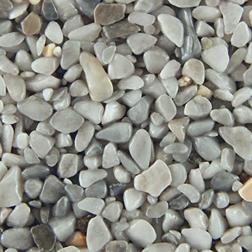 Terralith Steinteppich Marmor Komplett-Set für 1qm - Körnung: fein - 2-4mm mit Polyurethan Bindemittel - für Außen in grau (nebula) von Terralith
