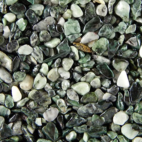 Terralith Steinteppich Marmor Komplett-Set für 1qm - Körnung: fein - 2-4mm mit Epoxidharz Bindemittel - für Innen in grün (jade) von Terralith