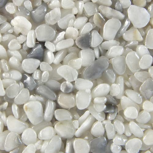 Terralith Steinteppich Marmor Komplett-Set für 1qm - Körnung: fein - 2-4mm mit Polyurethan Bindemittel - für Außen in weiß (mix pisa) von Terralith