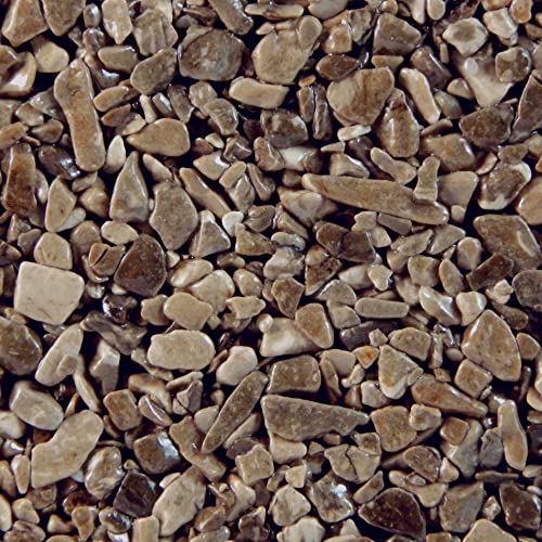 Terralith Steinteppich Marmor Komplett-Set für 1qm - Körnung: fein - 2-4mm mit Reinacrylat Bindemittel - für Wand in braun (marrone) von Terralith