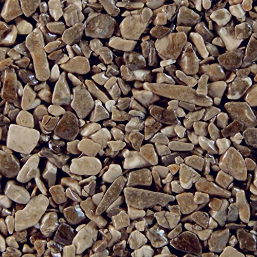 Terralith Steinteppich Marmor Komplett-Set für 1qm - Körnung: mittel - 4-6mm mit Epoxidharz Bindemittel - für Innen in braun (marrone) von Terralith