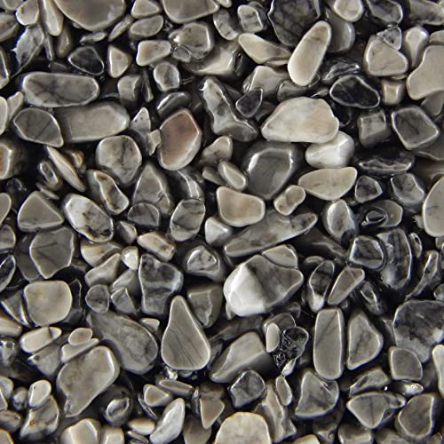 Terralith Steinteppich Marmor Komplett-Set für 1qm - Körnung: mittel - 4-6mm mit Epoxidharz Bindemittel - für Innen in grau (grigio) von Terralith