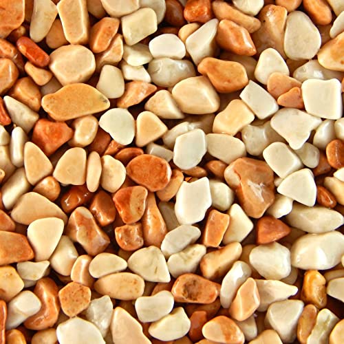 Terralith Steinteppich Marmor Komplett-Set für 1qm - Körnung: mittel - 4-6mm mit Polyurethan Bindemittel - für Außen in gelb (teracotta due) von Terralith