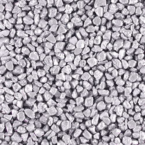 Terralith Steinteppich Metallic Komplett-Set für 1qm - Körnung: mittel - 4-6mm mit Epoxidharz Bindemittel - für Innen in grau von Terralith