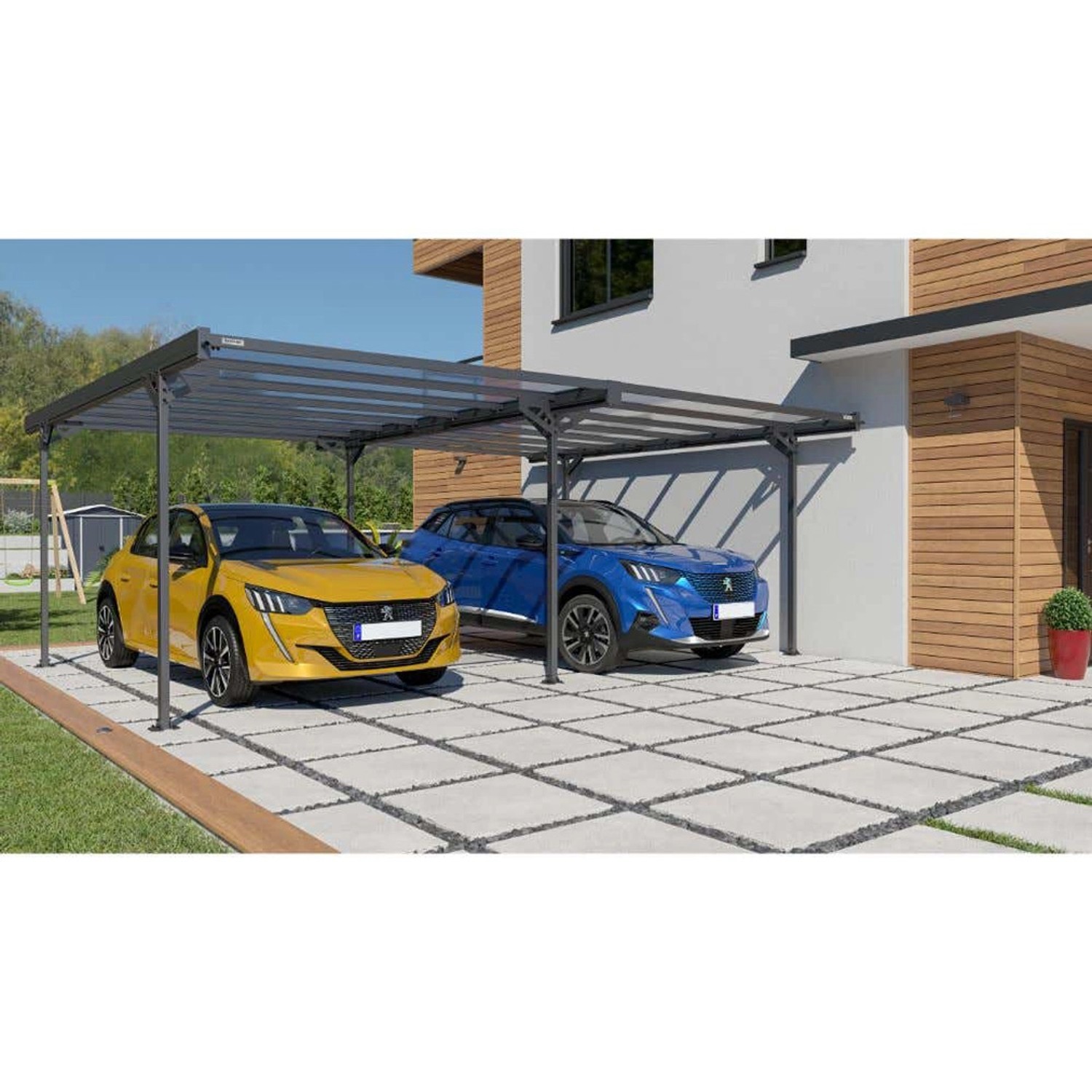 Terrando Doppelcarport Mistral Aluminium B 600 cm x T 500 cm von Terrando