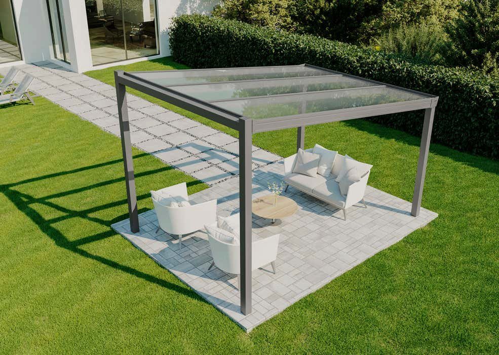 Terrando Terrassendach Terrassenüberdachung Classic freistehend, BxT: 400x300 cm, Grau von Terrando