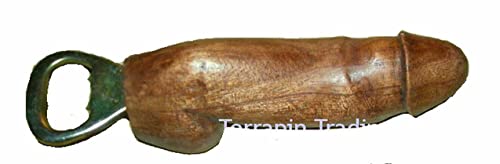 Fair Trade Harthols Holz 6'' Penis Phallischer Flaschenöffner i56 von Terrapin Trading