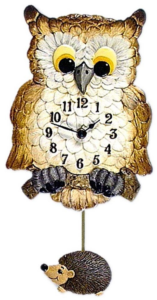 Terrastudio Wanduhr Pendelwanduhr Eule Keramik - Terrastudio Modell: 00.2217 von Terrastudio