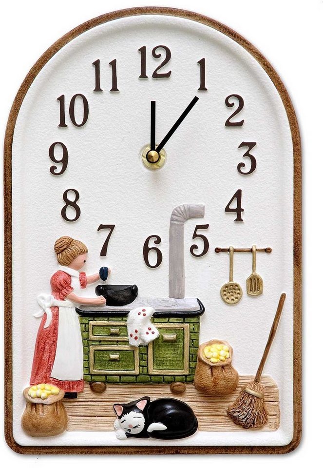 Terrastudio Wanduhr Braun Küchenuhr Oma und Ofen - Terrastudio Modell: 03.0972 von Terrastudio
