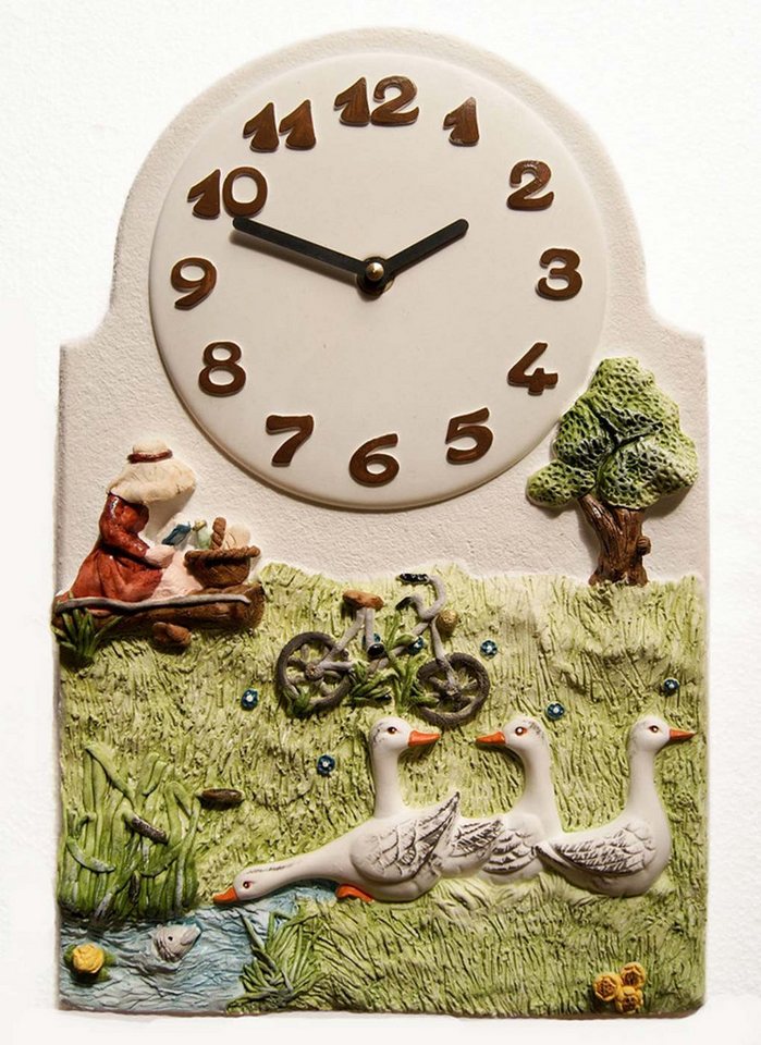 Terrastudio Wanduhr Küchenuhr Gänse auf Wiese - Terrastudio Modell: 03.2601 von Terrastudio