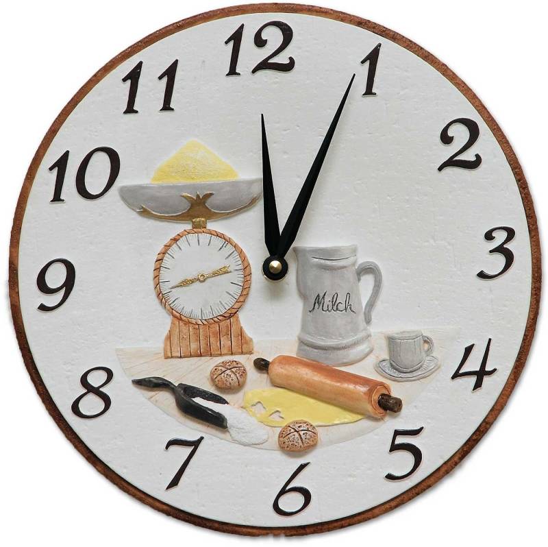 Terrastudio Wanduhr Wanduhr Küchenmotive Waage Milchkanne - Terrastudio Modell: 03.2408 von Terrastudio