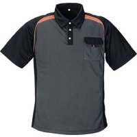 Herrenpoloshirt Gr. XL dunkelgrau/schwarz/orange 50 % PES/50 % Cool Dry von Terrax