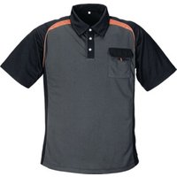 Herrenpoloshirt Gr. XXL dunkelgrau/schwarz/orange 50 % PES/50 % Cool Dry von Terrax