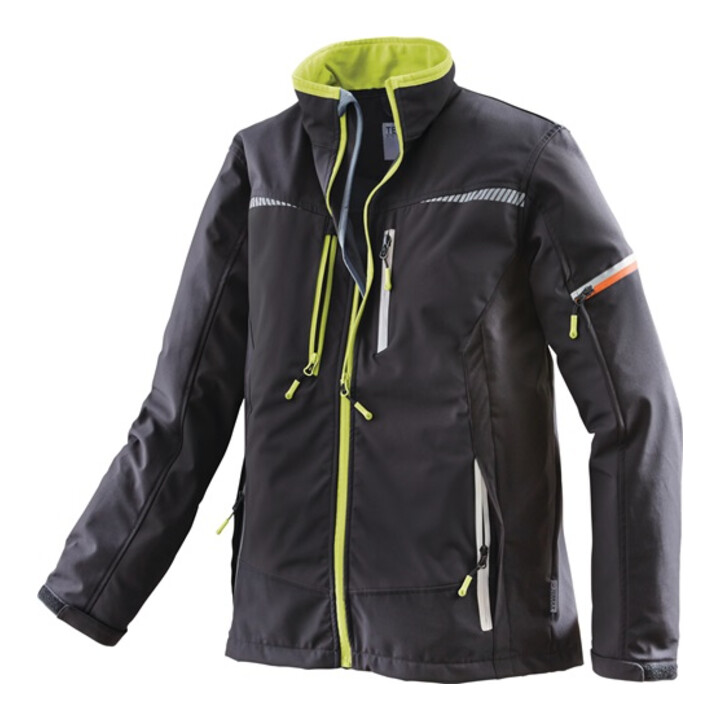 Terrax Softshelljacke Jacke Berufsjacke Xxl Schwarz Limette Polyester B-Ware von Terrax