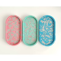 Handgefertigtes Ovales Tablett Terrazzo Style Nordic Home Decor von TerrazzoMioDesigns