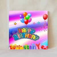Dekorative Fliese, 10 X cm, Alles Gute Zum Geburtstag, Geburtstagswunsch, Geburtstagsballons, Geburtstagsgeschenk, Mehrere Anzeigeoptionen von TerrificTile