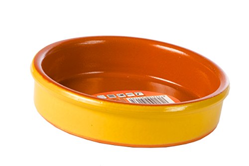 Terrissaires - Terrakotta, Tonschale, Cazuela mit Gelber Außenlackierung von Terrissaires