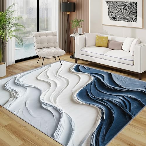 3D Effekt Teppich, Optische Täuschung Textur Teppich Eingang, Stereo Vision Modern Einfach Kurzflor Waschbar Antirutsch Klein Teppiche, 50x80 cm, Blau Weiß Grau 3D Effekt Teppich, Optische Täuschung Textur Teppich Eingang, Stereo Vision Modern Einfach Kurzflor Waschbar Antirutsch Klein Teppiche, 50x80 cm, Blau Weiß Grau von TerroVee
