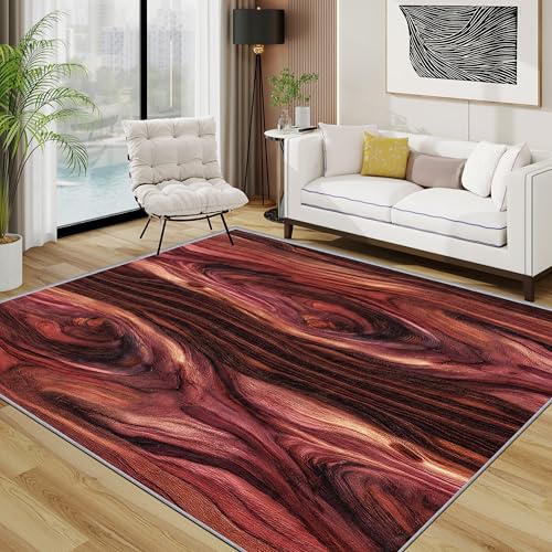 Holzoptik Teppich, holzmuster Teppich Eingang, Minimalistisch Rustikal Bauernhaus Kurzflor Waschbar Antirutsch Klein Teppiche, 50x80 cm, Rotbraun Holzoptik Teppich, holzmuster Teppich Eingang, Minimalistisch Rustikal Bauernhaus Kurzflor Waschbar Antirutsch Klein Teppiche, 50x80 cm, Rotbraun von TerroVee