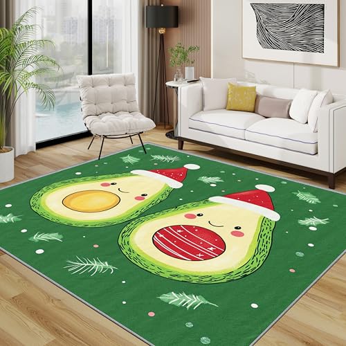 TerroVee Avocado Teppich, Kinderzimmer Weihnachts Früchte Teppiche rutschfest Waschbar Weich, Grün Weihnachten Frucht Wohnzimmerteppich Schlafzimmer Jugendzimmer, 120x180 cm, Grün TerroVee Avocado Teppich, Kinderzimmer Weihnachts Früchte Teppiche rutschfest Waschbar Weich, Grün Weihnachten Frucht Wohnzimmerteppich Schlafzimmer Jugendzimmer, 120x180 cm, Grün von TerroVee