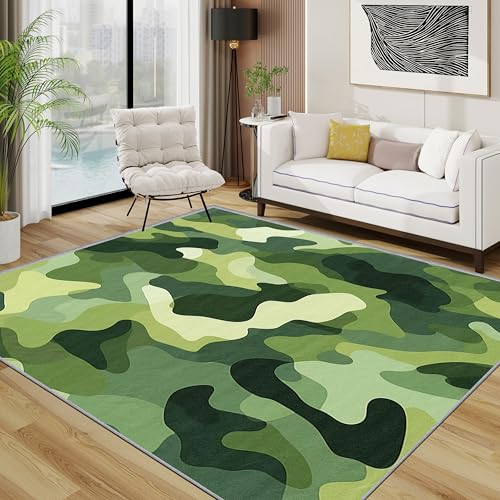 TerroVee Camouflage Teppich, Grün Tarnfarben Teppiche rutschfest Waschbar Weich, Militär Armee Wohnzimmerteppich Schlafzimmer Jugendzimmer, 120x180 cm, Grün TerroVee Camouflage Teppich, Grün Tarnfarben Teppiche rutschfest Waschbar Weich, Militär Armee Wohnzimmerteppich Schlafzimmer Jugendzimmer, 120x180 cm, Grün von TerroVee