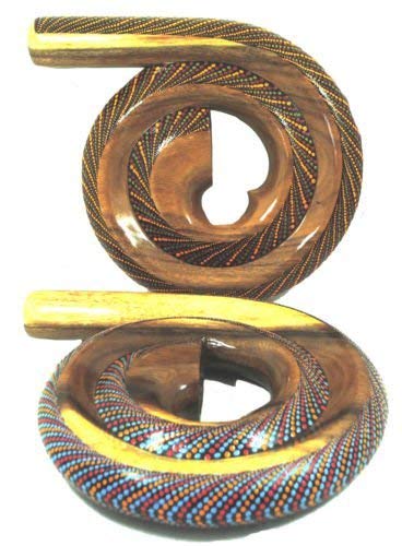 Terrpain Trading Fair Trade Geschnitzte Mangoholz Handgemachtes & Painted Travel Didgeridoo (Devian) von Terrapin Trading