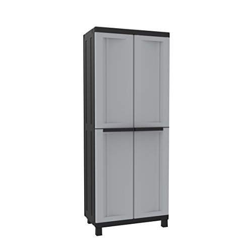 Terry, Twist Black 2680, Schrank mit zwei Türen und 3 Einlegeböden, für innen und außen/Schwarz - 68x39x170 cm Terry, Twist Black 2680, Schrank mit zwei Türen und 3 Einlegeböden, für innen und außen/Schwarz - 68x39x170 cm von Terry