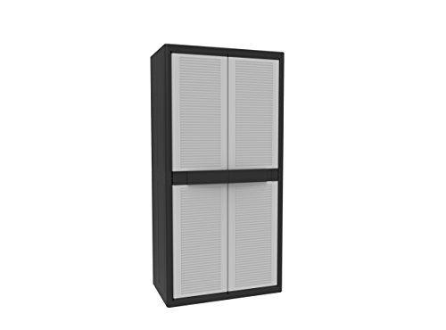 Terry, Jumbo Cab 3900 Qblack, Besenschrank mit zwei Türen, vertikaler Trennwand und 4 Einlegeböden, für innen und außen - 89,7x53,7x180 cm von Terry