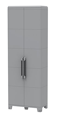 Terry, Transforming Modular 5, hoher multifunktionaler Schrank mit zwei Türen für drinnen und draußen - 78x43,6x225,8 cm von Terry