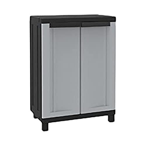 Terry, Twist Black 680, Schrank mit zwei Türen und einem Einlegeboden, für innen und außen/Schwarz - 68x39x91,5 cm von Terry