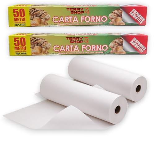 Professionelles Backpapier 40 cm Schulterlänge 50 Meter doppelseitig antihaftbeschichtet (2 Rollen 40 cm x 50 m) von Terryshop74