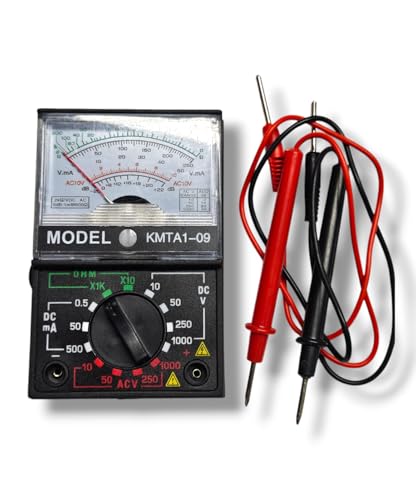 Terryshop74 Analoges Multimeter, Mini-Tester, analog mit Kabelspitzen, Voltmeter, Amperemeter, Ohmmeter von Terryshop74