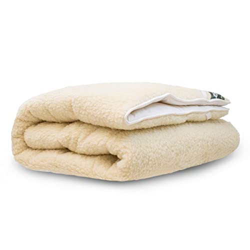 Terschellinger Lammflor Wollunterbett - 100% IWS-Schurwollauflage - 2-in-1 ganzjährige Matratzenauflage mit weicher Wolle und kühlender Baumwolle - 180 x 210 cm King Size Terschellinger Lammflor Wollunterbett - 100% IWS-Schurwollauflage - 2-in-1 ganzjährige Matratzenauflage mit weicher Wolle und kühlender Baumwolle - 180 x 210 cm King Size von Terschellinger Wolweelde