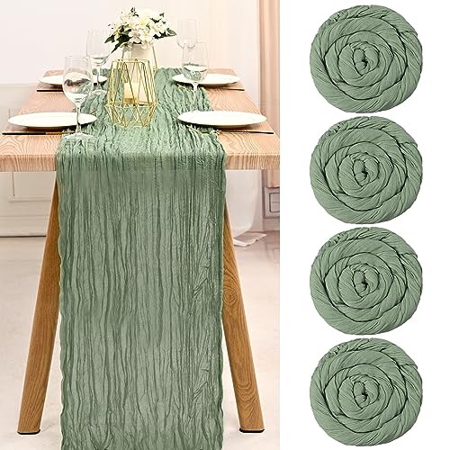 Teruntrue 4 Stück Käsetuch Tisch Läufer Salbei Grün Tisch Läufer, Rustikale Gaze Tisch Läufer Tischdekoration für Küche Hochzeit Urlaub Party(Salbei Grün, 300cm) Teruntrue 4 Stück Käsetuch Tisch Läufer Salbei Grün Tisch Läufer, Rustikale Gaze Tisch Läufer Tischdekoration für Küche Hochzeit Urlaub Party(Salbei Grün, 300cm) von Teruntrue