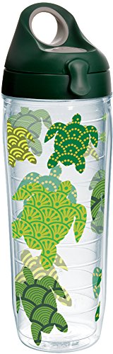 Tervis 1231226 Isolierbecher mit Schildkrötenmuster und Hunter Green mit grauem Deckel, Tritan, transparent von Tervis