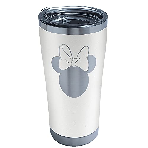 Tervis Disney Minnie Mouse Silhouette graviert auf weißem Dreifachwandiger Isolierbecher Reisebecher hält Getränke kalt und heiß, 590 ml Legacy, Edelstahl von Tervis