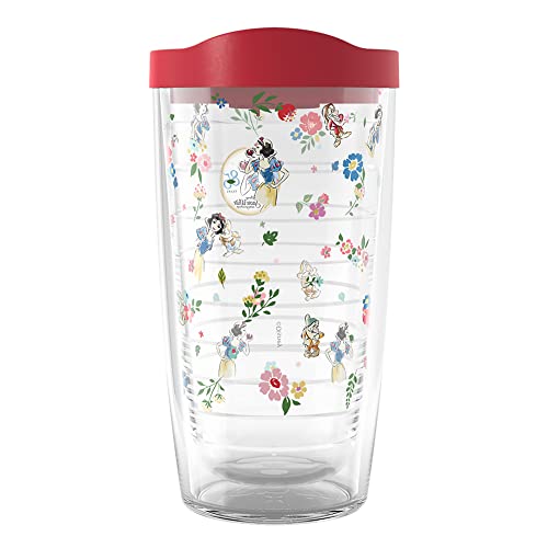 Tervis Disney Princess Schneewittchen 85th Anniversary Made in USA Doppelwandiger Isolierbecher Reisebecher hält Getränke kalt und heiß, 473 ml, klassisch von Tervis