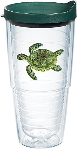 Tervis Green Turtle Becher mit Emblem und grünem Deckel, 680 ml, transparent von Tervis