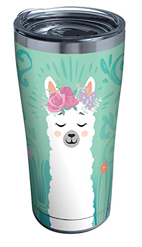 Tervis Llama Flora Thermobecher, 3-wandig, isoliert, hält Getränke kalt und heiß, 590 ml, Edelstahl von Tervis