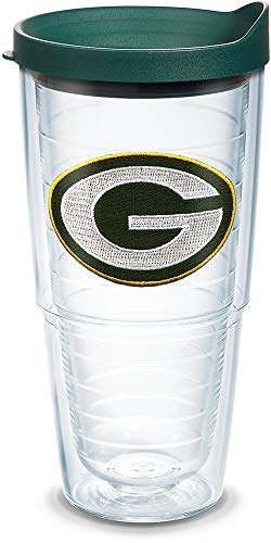 Tervis NFL Green Bay Packers Logo Emblem Becher mit Hunter Green Reisedeckel, 680 ml, transparent Tervis NFL Green Bay Packers Logo Emblem Becher mit Hunter Green Reisedeckel, 680 ml, transparent von Tervis