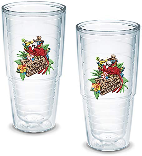 Tervis Tumbler Margaritaville It's 5'Clock Somewhere doppelwandiger isolierter Becher, 680 ml, 2 Stück von Tervis