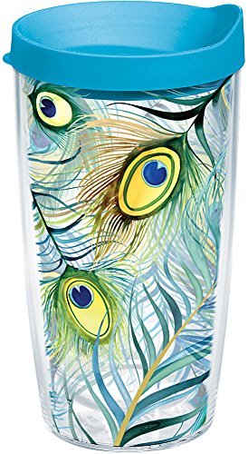 Tervis Tumbler Peacock Feathers Wrap 16oz with Travel Lid by Tervis von Tervis