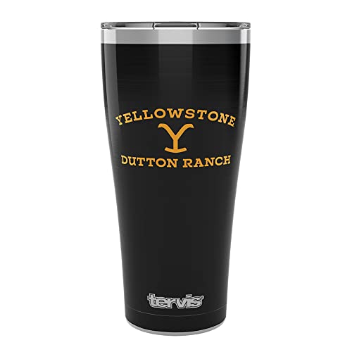 Tervis Yellowstone Dutton Ranch Dreifachwandiger isolierter Becher hält Getränke kalt und heiß, 850 ml, Edelstahl von Tervis