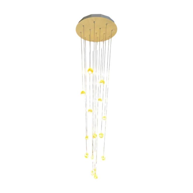 Hängeleuchte Mizu 15 Round Glas Gold Baldachin Metall Silber von Terzani