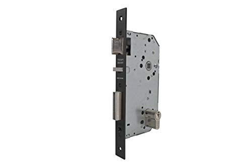 Tesa Assa Abloy 203040NE Einsteckschloss für Holztüren mit schwarzem Zylinder Eingang 40 mm/Vorderseite quadratisch 2030 von Tesa Assa Abloy