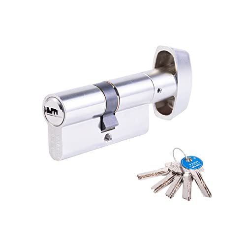 Tesa Assa Abloy M65B3035N Sicherheitszylinder, Standard T60, vernickelt, 30 x 35 mm, Schlüssel - kurze Niveontaste von Tesa Assa Abloy