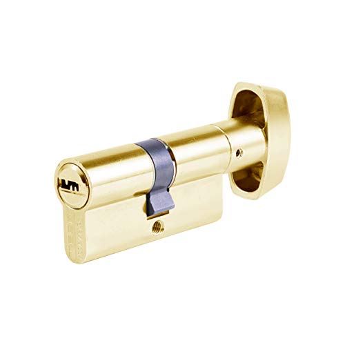 Tesa Assa Abloy M65B3535L Sicherheitszylinder, Standard T60, Messing, 35 x 35 mm, Schlüssel - Kurzer Schlüssel von Tesa Assa Abloy