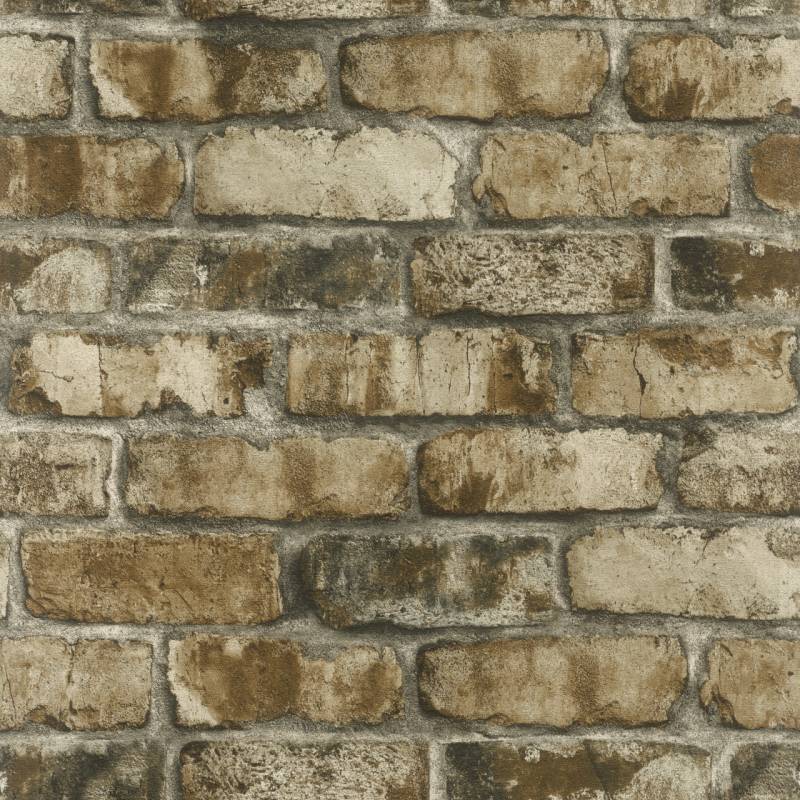Tesa x Rasch selbstklebende Tapete Clayton Backstein braun grau 6 x 0,53 m von Tesa Rasch